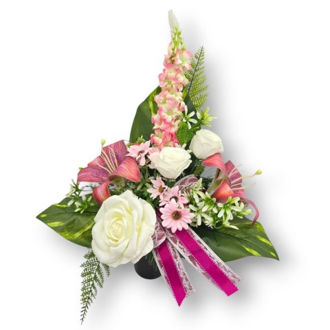 BUKIET WKŁAD DO WAZONU KWIATY NA CMENTARZ GRÓB POMNIK