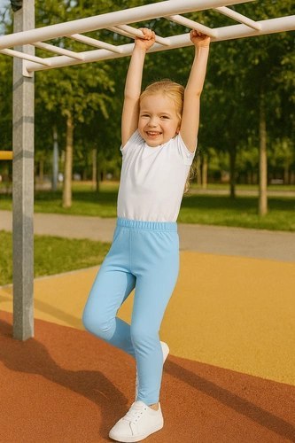Długie Legginsy Dziecięce - Sky Blue