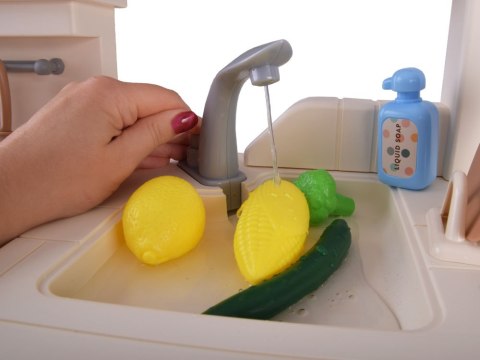 Interaktywna beżowa kuchnia dla dzieci + efekty: światło dźwięk para ZA5766