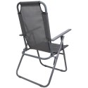 KRZESŁO TURYSTYCZNE Z PODŁOKIETNIKAMI 61x66x65-108CM SKŁADANE CIEMNO SZARE ENERO CAMP - II GATUNEK