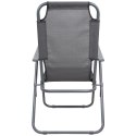KRZESŁO TURYSTYCZNE Z PODŁOKIETNIKAMI 61x66x65-108CM SKŁADANE CIEMNO SZARE ENERO CAMP - II GATUNEK