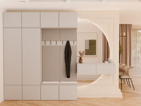 Garderoba HAGA IV 2Sz2W KASZMIR BEŻ 2x Szafa + 2x Wieszak