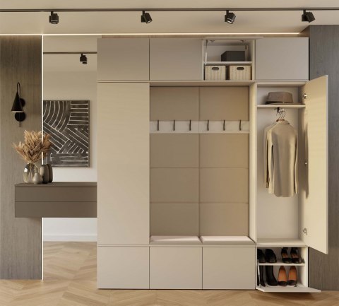 Garderoba HAGA IV 2Sz2W KASZMIR BEŻ 2x Szafa + 2x Wieszak