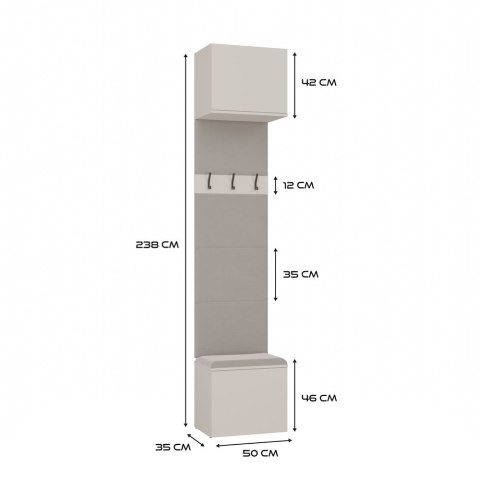 Garderoba HAGA IV 3Sz1W KASZMIR BEŻ 3x Szafa + Wieszak
