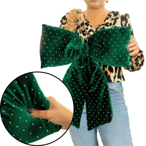 KOKARDA DEKORACYJNA ZIELONA 39x50CM MICA