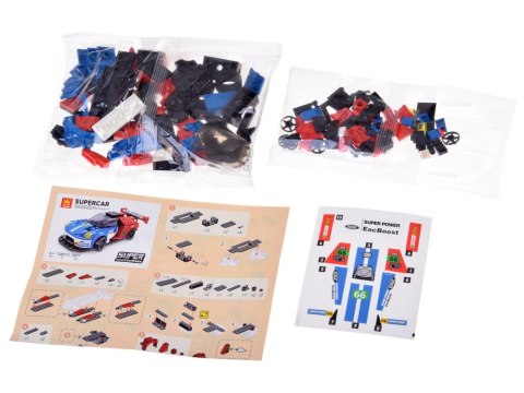 Klocki techniczne Sportowe auto NIEBIESKO-CZERWONE 138-elementów ZA5744