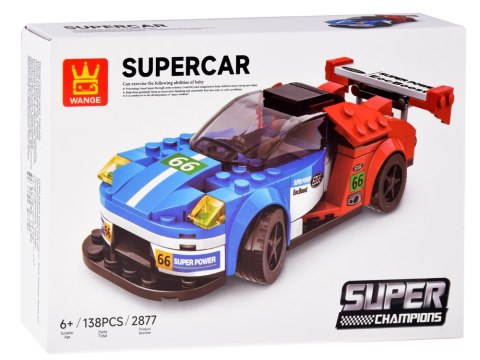 Klocki techniczne Sportowe auto NIEBIESKO-CZERWONE 138-elementów ZA5744