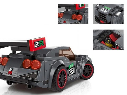 Klocki techniczne Sportowe auto SZARE 166-elementów + naklejki ZA5743