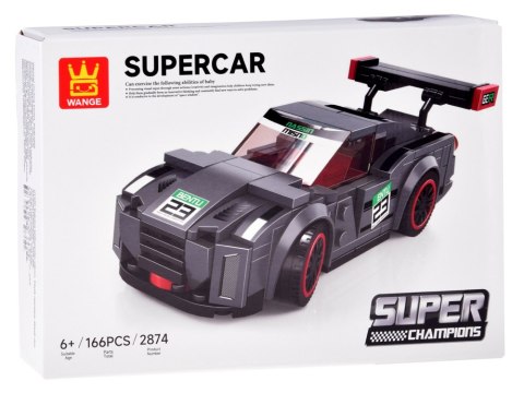 Klocki techniczne Sportowe auto SZARE 166-elementów + naklejki ZA5743