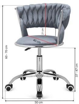 Krzesło obrotowe warkocz TRECCIA OFFICE BEIGE VELVET