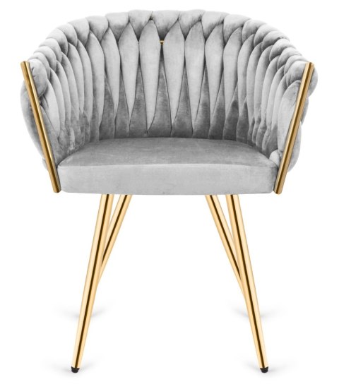 Krzesło plecione Lugano fotel TRECCIA GREY VELVET GOLD II GATUNEK