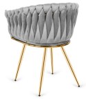 Krzesło plecione Lugano fotel TRECCIA GREY VELVET GOLD II GATUNEK