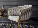 Krzesło plecione Lugano fotel TRECCIA GREY VELVET GOLD II GATUNEK
