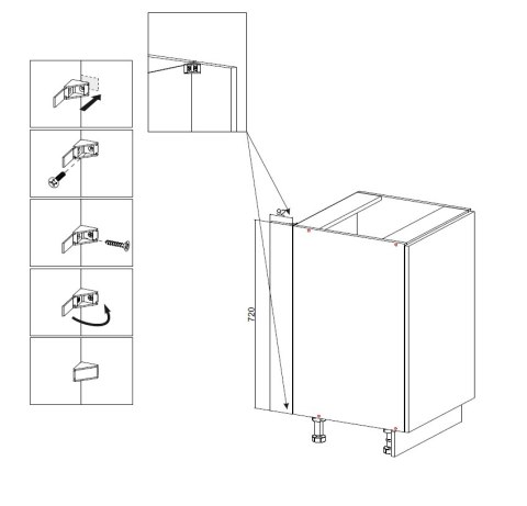 MEBLE KUCHENNE ZESTAW VARIO Z3 240X180CM CZARNY BLAT DĄB EVOKE BEZ AGD