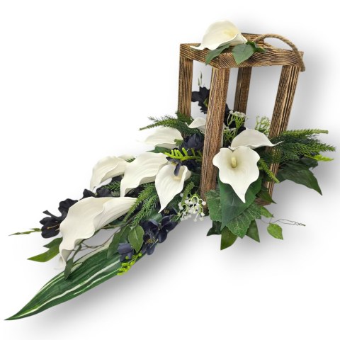 STROIK NA CMENTARZ GRÓB DREWNIANY LAMPION LATARNIA KALIE