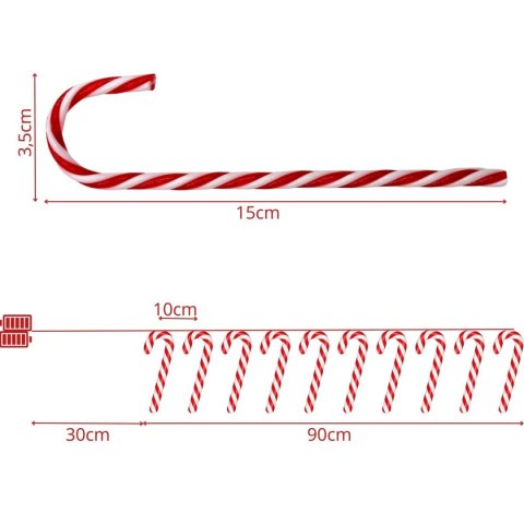 LAMPKI GIRLANDA 10 LED LIZAKI LASKI CHOINKOWE CIEPŁY BIAŁY LUCA