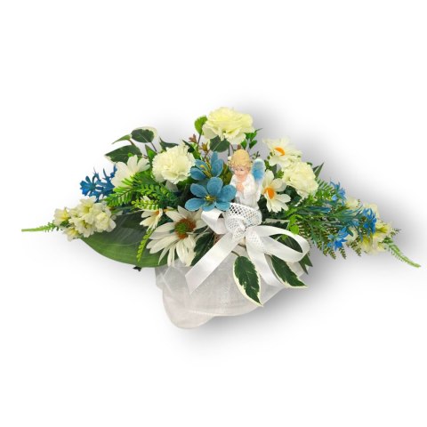 MAŁY STROIK Z ANIOŁKIEM NA CMENTARZ KWIATY NA GRÓB POMNIK GROBEK DZIECKA