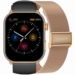 Smartwatch Damski GRAVITY GT28-5 Pasek + Bransoleta Różowe złoto Czarny
