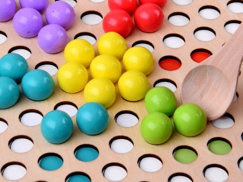 Układanka edukacyjna Montessori Mozaika Koraliki Kulki drewniane ZA4438