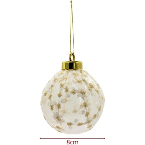 BOMBKA PLASTIKOWA BEZPIECZNA ŚR. 8CM ZDOBIONA MICA