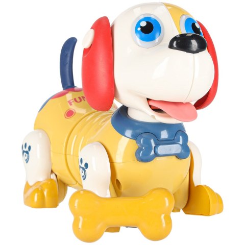 Pies piesek interaktywny z kością robot reaguje na dotyk