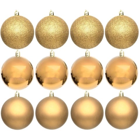 BOMBKA DEKORACYJNA PLASTIKOWA BEZPIECZNA 12SZT 60MM ZŁOTY