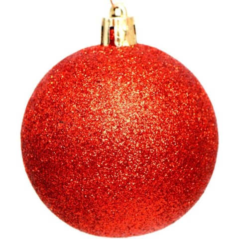 BOMBKA DEKORACYJNA PLASTIKOWA BEZPIECZNA 6SZT 80MM CZERWONY