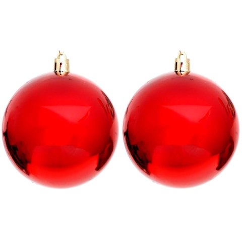 BOMBKA DEKORACYJNA PLASTIKOWA BEZPIECZNA 6SZT 80MM CZERWONY