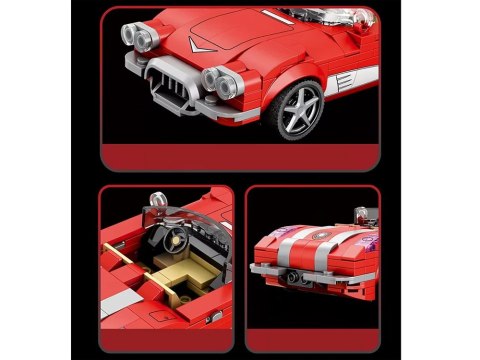 Klocki techniczne Retro auto CZERWONY KABRIOLET z lat 50. 311-ele ZA5790