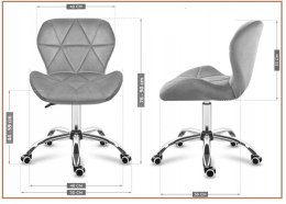 Krzesło obrotowe VASTO OFFICE VELVET BEIGE GOLD