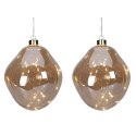 BOMBKA FORMÓWKA SZKLANA KROPLA 2SZT LED 12CM GOLD