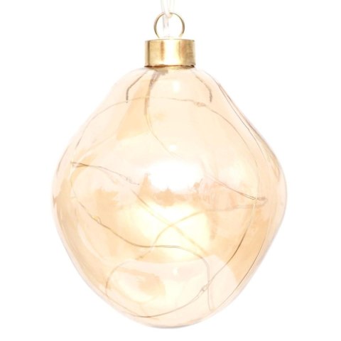 BOMBKA FORMÓWKA SZKLANA KROPLA 2SZT LED 12CM GOLD