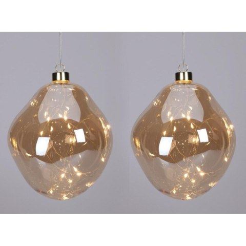 BOMBKA FORMÓWKA SZKLANA KROPLA 2SZT LED 12CM GOLD