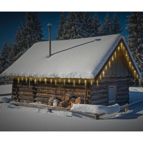 LAMPKI KURTYNA ŚWIETLNA SOPLE ZEW 72 LED CIEPŁY BIAŁY TIMER