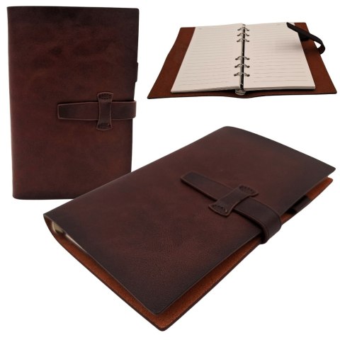 Elegancki Notes Skórzany A6 Retro Vintage z Zamknięciem - Pamiętnik - EE3