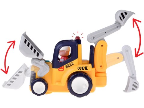 Zdalnie sterowane auto budowlane SPYCHACZ-KOPARKA Dźwięk + światła ZA5669