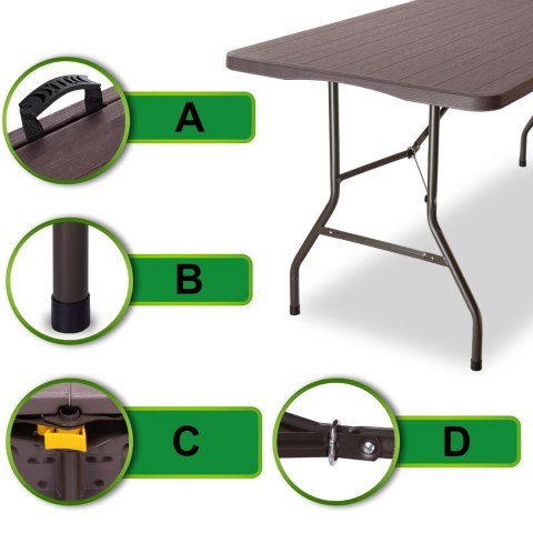 Zestaw cateringowy Woodland Brown stół + 2 ławki