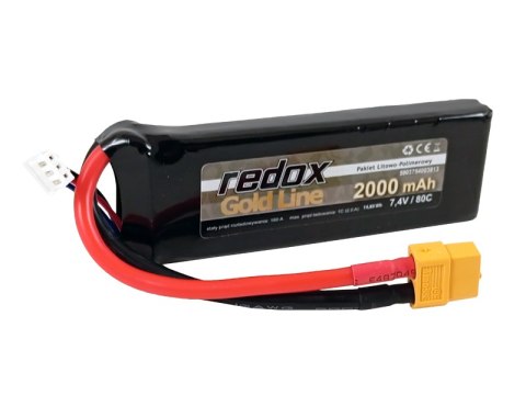 Akumulator Redox Gold Line 2000 mAh 7,4V 80C XT-60 - pakiet LiPo