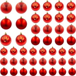 BOMBKA DEKORACYJNA PLASTIKOWA BEZPIECZNA 46SZT CZERWONA MIKA