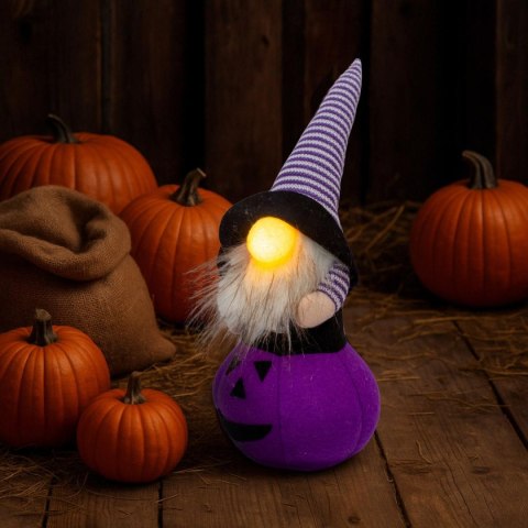FIGURKA DEKORACYJNA NA DYNI 25CM LED HALLOWEEN FIOLET