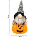 FIGURKA DEKORACYJNA NA DYNI 25CM LED HALLOWEEN POMARAŃCZOWA