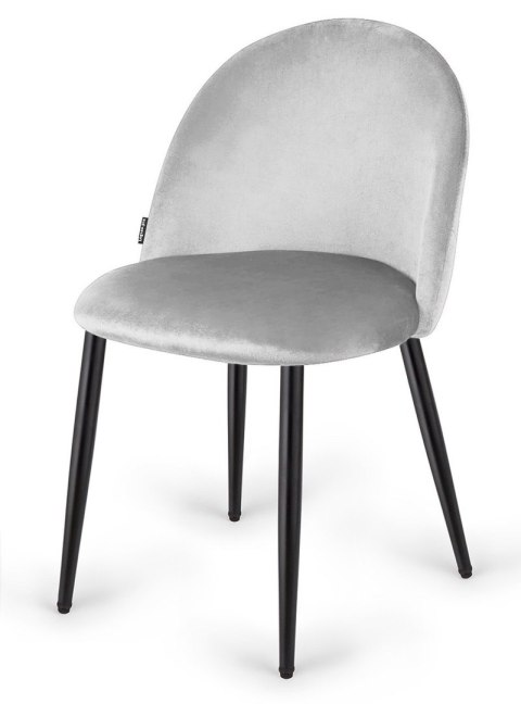 Krzesło tapicerowane GLORIA LIGHT GREY VELVET OUTLET