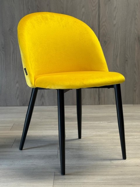 Krzesło tapicerowane GLORIA MUSTARD VELVET OUTLET