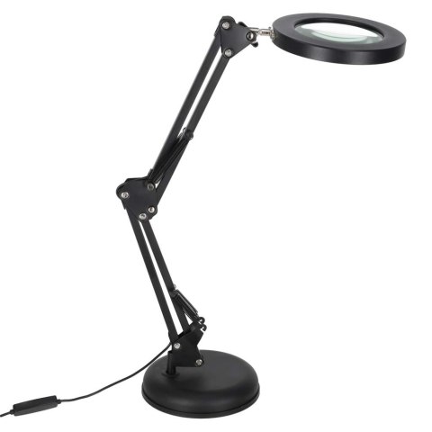 Lampka na biurko biurkowa LED z lupą szkło powiększające obrotowy wysięgnik 2 sposoby mocowania