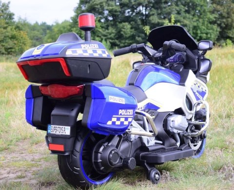 OLBRZYMI SUPER MOTOR ŚCIGACZ POLICYJNY,MIĘKKIE KOŁA, MIĘKKIE SIEDZENIE, GAZ W RĄCZCE, HAMULEC /MH888