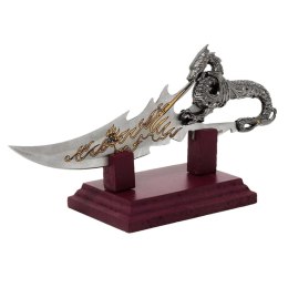 Sztylet dekoracyjny smok na podstawie 34 cm - fantasy - stal nierdzewna - SW-185