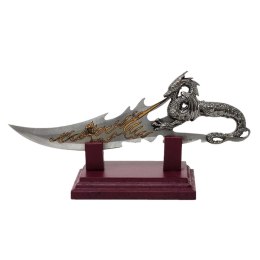 Sztylet dekoracyjny smok na podstawie 34 cm - fantasy - stal nierdzewna - SW-185