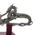 Sztylet dekoracyjny smok na podstawie 34 cm - fantasy - stal nierdzewna - SW-185