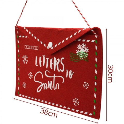 KOPERTA ŚWIĄTECZNA LIST DO ŚWIĘTEGO MIKOŁAJA FILCOWA 38x30CM LETTERS SANTA