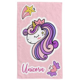 Ręcznik przedszkolny dla dziecka 30x50 Jednorożec jasny róż